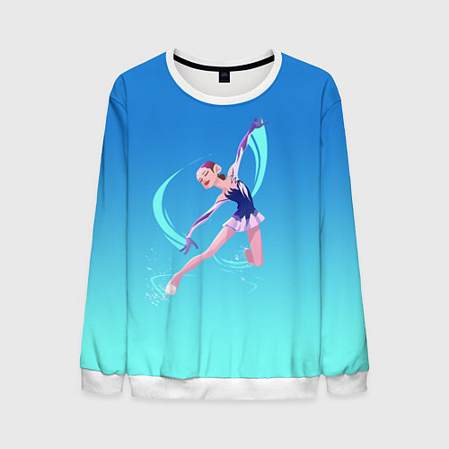 Мужской свитшот Фигурное катание / 3D-Белый – фото 1