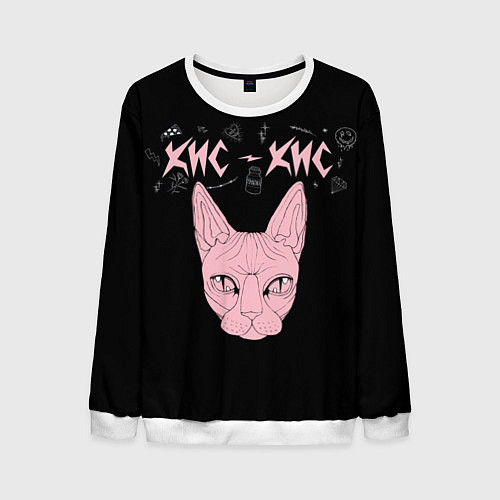 Мужской свитшот Кис-Кис / 3D-Белый – фото 1