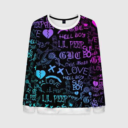 Мужской свитшот LIL PEEP LOGOBOMBING / 3D-Белый – фото 1