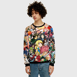 Свитшот мужской Аниме коллаж, цвет: 3D-черный — фото 2