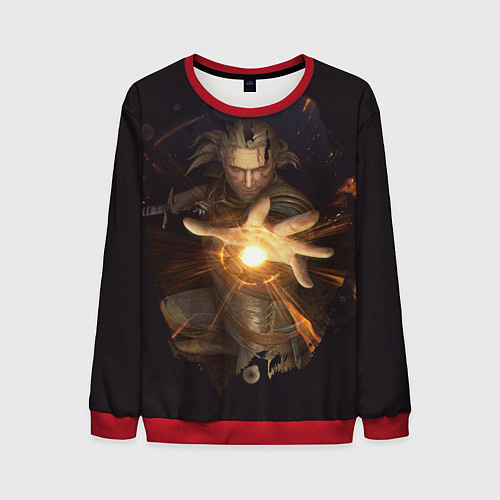 Мужской свитшот Ведьмак / 3D-Красный – фото 1