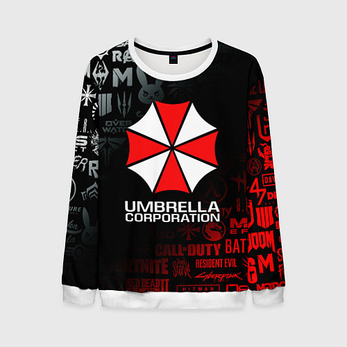 Мужской свитшот RESIDENT EVIL UMBRELLA CORP / 3D-Белый – фото 1