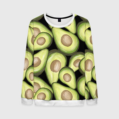 Мужской свитшот Avocado background / 3D-Белый – фото 1
