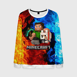 Свитшот мужской MINECRAFT, цвет: 3D-белый