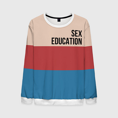 Мужской свитшот Половое воспитание / 3D-Белый – фото 1