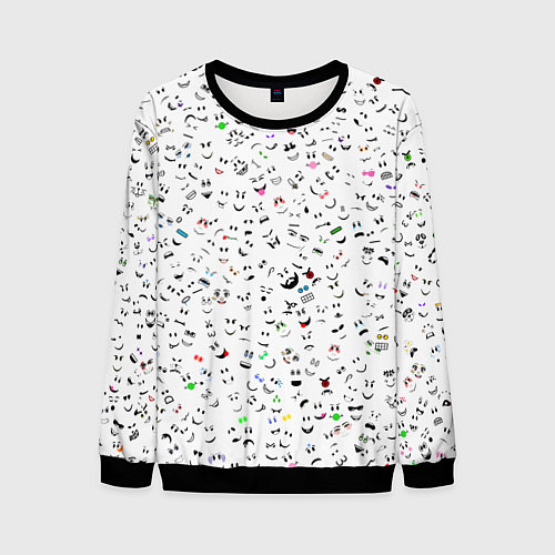 Мужской свитшот Rolbox лица / 3D-Черный – фото 1