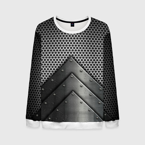 Мужской свитшот Броня металлическая / 3D-Белый – фото 1