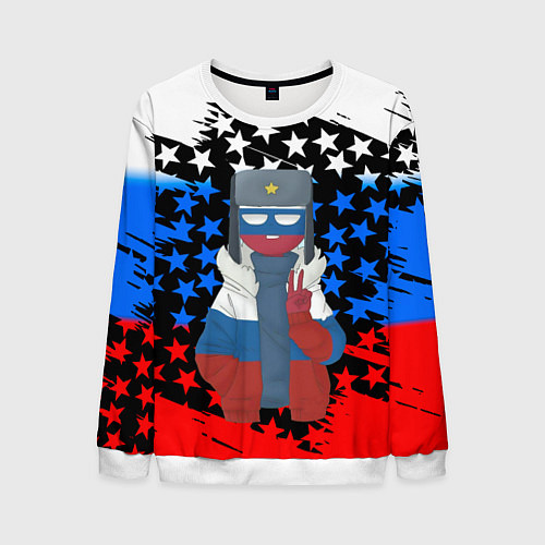 Мужской свитшот CountryHumans / 3D-Белый – фото 1