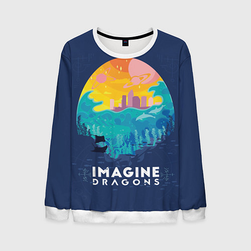 Мужской свитшот Imagine Dragons / 3D-Белый – фото 1