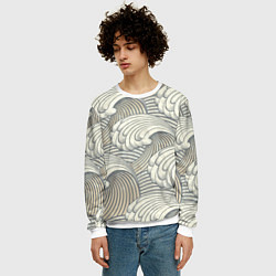 Свитшот мужской Арт волны, цвет: 3D-белый — фото 2