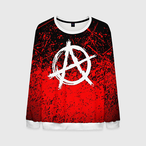 Мужской свитшот АНАРХИЯ / 3D-Белый – фото 1