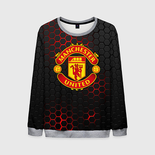 Мужской свитшот МАНЧЕСТЕР ЮНАЙТЕД / 3D-Меланж – фото 1
