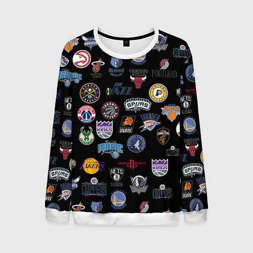 Мужской свитшот NBA Pattern / 3D-Белый – фото 1
