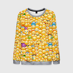Свитшот мужской Смайлики Emoji, цвет: 3D-меланж