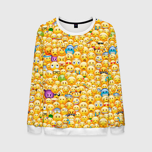 Мужской свитшот Смайлики Emoji / 3D-Белый – фото 1