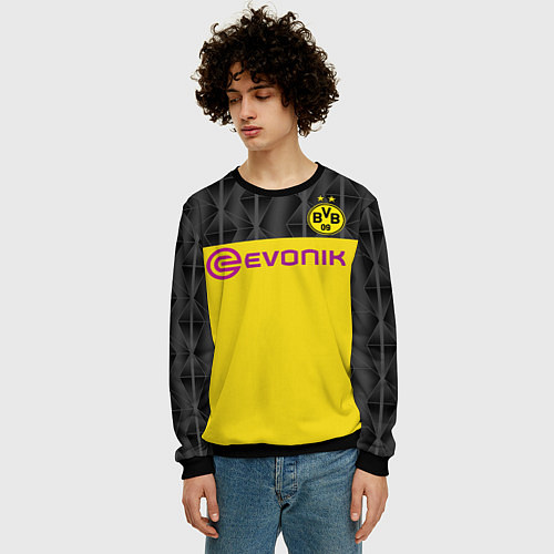 Мужской свитшот Sancho home UEFA 19-20 / 3D-Черный – фото 3