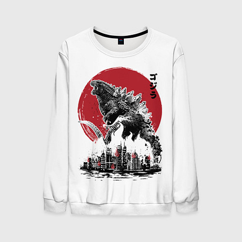Мужской свитшот GODZILLA / 3D-Белый – фото 1
