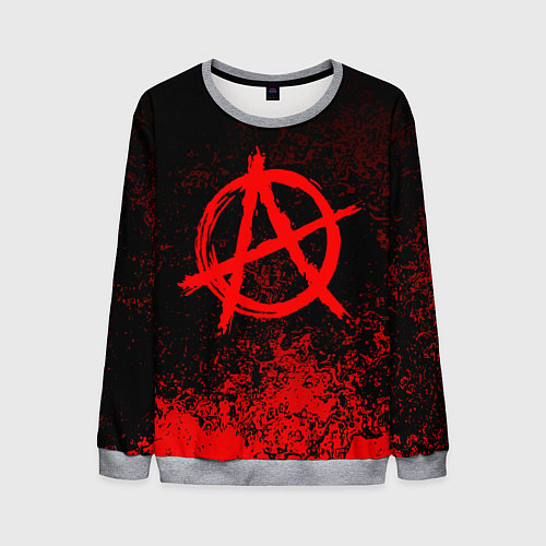 Мужской свитшот АНАРХИЯ / 3D-Меланж – фото 1