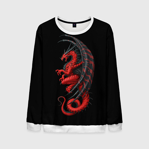 Мужской свитшот Red Dragon / 3D-Белый – фото 1