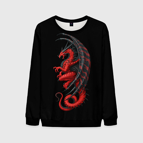 Мужской свитшот Red Dragon / 3D-Черный – фото 1