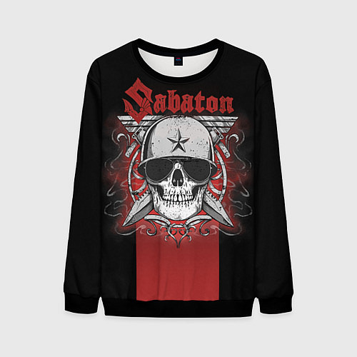 Мужской свитшот Sabaton Army Skull / 3D-Черный – фото 1