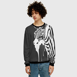 Свитшот мужской Зебра, цвет: 3D-черный — фото 2