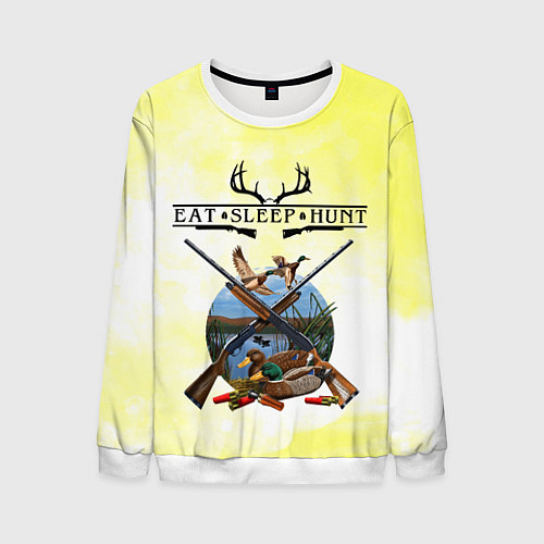 Мужской свитшот Охота / 3D-Белый – фото 1