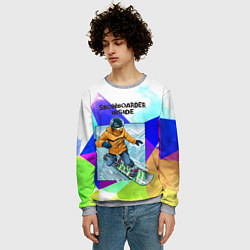 Свитшот мужской Сноуборд, цвет: 3D-меланж — фото 2