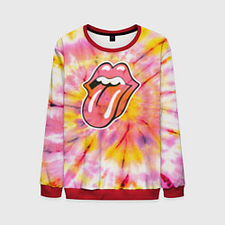 Свитшот мужской Rolling Stones tie-dye, цвет: 3D-красный