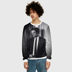 Свитшот мужской Роберт Паттинсон, цвет: 3D-белый — фото 2