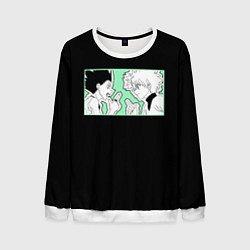 Свитшот мужской Hunter x Hunter Гон и Киллуа, цвет: 3D-белый