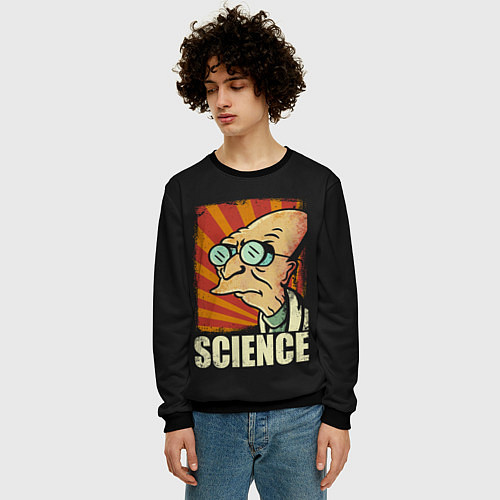 Мужской свитшот Futurama Science / 3D-Черный – фото 3