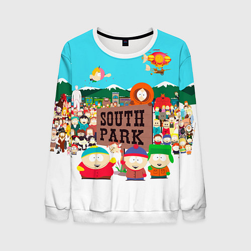 Мужской свитшот South Park / 3D-Белый – фото 1