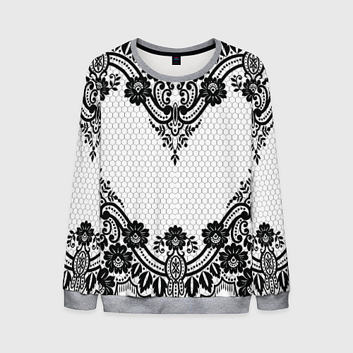 Мужской свитшот Кружева / 3D-Меланж – фото 1