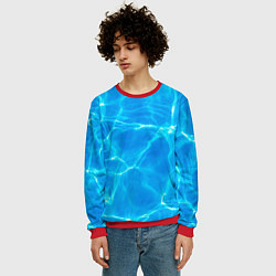 Свитшот мужской Вода, цвет: 3D-красный — фото 2