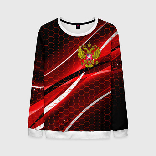 Мужской свитшот РОССИЯ / 3D-Белый – фото 1
