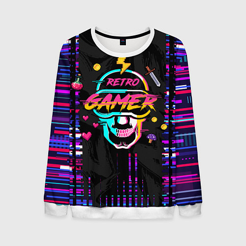 Мужской свитшот RETROGAMER3D47 / 3D-Белый – фото 1
