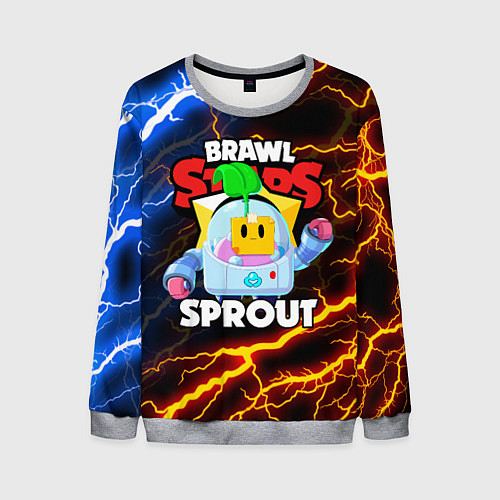 Мужской свитшот BRAWL STARS SPROUT / 3D-Меланж – фото 1