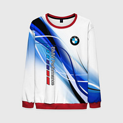 Свитшот мужской BMW волны - blue-white, цвет: 3D-красный