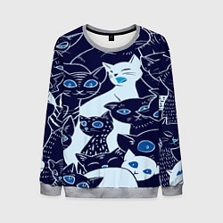 Свитшот мужской КОТЯТА ПАТТЕРН, цвет: 3D-меланж