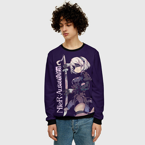 Мужской свитшот Nier Automata / 3D-Черный – фото 3