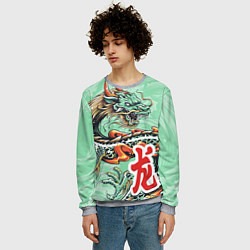 Свитшот мужской Изумрудный дракон, цвет: 3D-меланж — фото 2