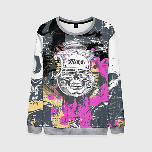 Мужской свитшот Череп / 3D-Меланж – фото 1
