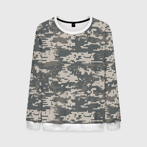 Мужской свитшот Цифровой камуфляж / 3D-Белый – фото 1