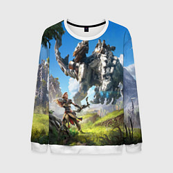 Свитшот мужской HORIZON ZERO DAWN, цвет: 3D-белый
