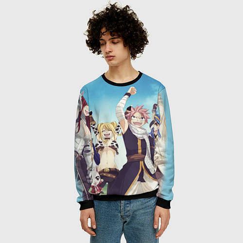 Мужской свитшот FAIRY TAIL ХВОСТ ФЕИ / 3D-Черный – фото 3