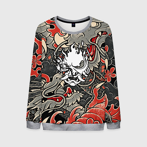 Мужской свитшот CYBERPUNK2077 SAMURAI / 3D-Меланж – фото 1