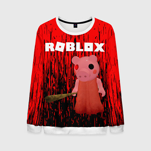 Мужской свитшот Roblox Piggy / 3D-Белый – фото 1