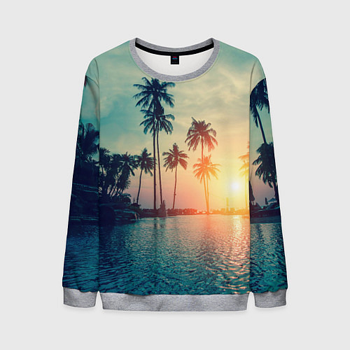 Мужской свитшот Пальмы / 3D-Меланж – фото 1