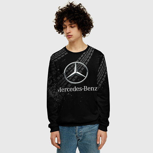 Мужской свитшот MERCEDES / 3D-Черный – фото 3